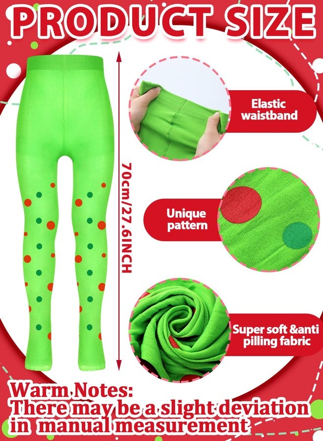 Fourluoo 3 Pairs Kids Christmas Pantyhose Tights Soft Seamless Non Slip Stockings Toddler Tights for Xmas Cosplay Costume 5-10 Years - Image 3
